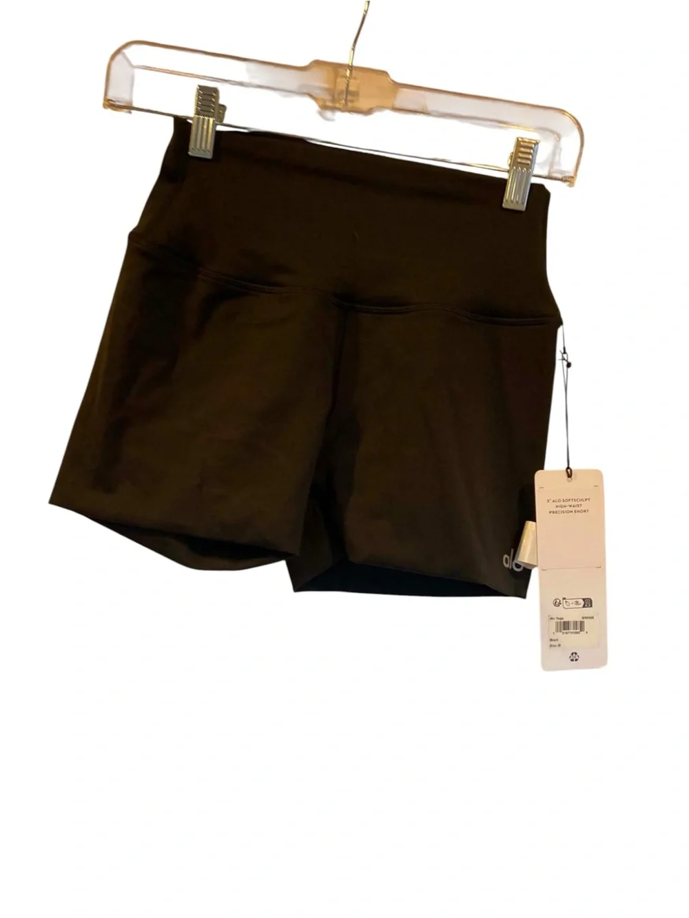 NWT Alo Yoga Soft sculpt High-Waist Prevision Short BLACK Size: Medium
